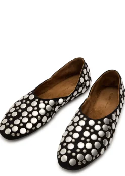 Jane stud-embellished leather ballet flats
