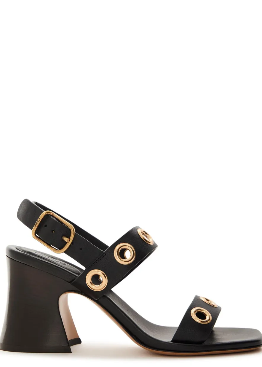 Janis 80 eyelet-embellished leather sandals