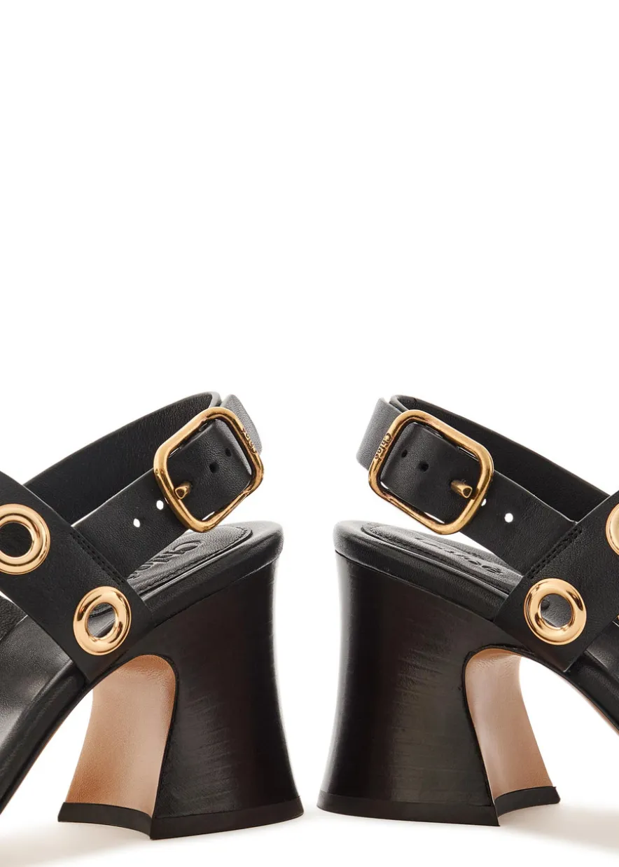 Janis 80 eyelet-embellished leather sandals