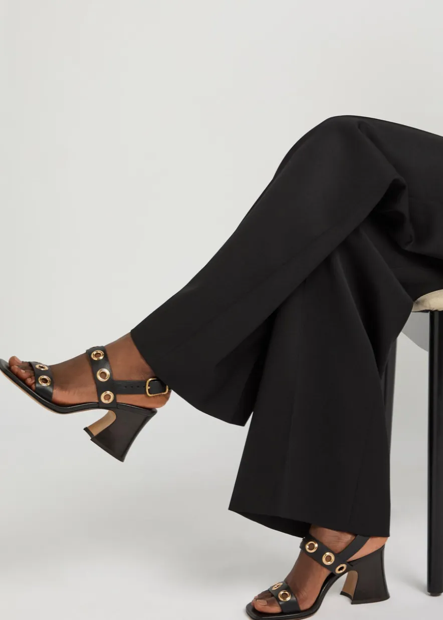 Janis 80 eyelet-embellished leather sandals