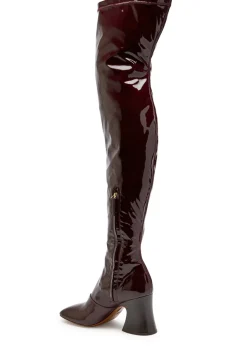 Janis glossed-leather over-the-knee boots
