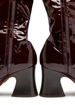 Janis glossed-leather over-the-knee boots