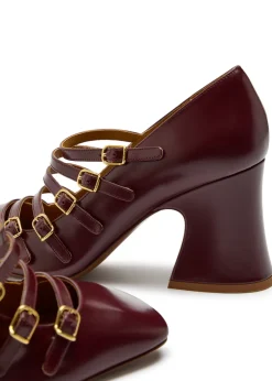 Janis 80 multi-strap leather pumps