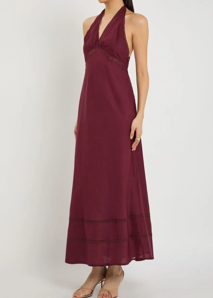 Jasmine halterneck cotton maxi dress