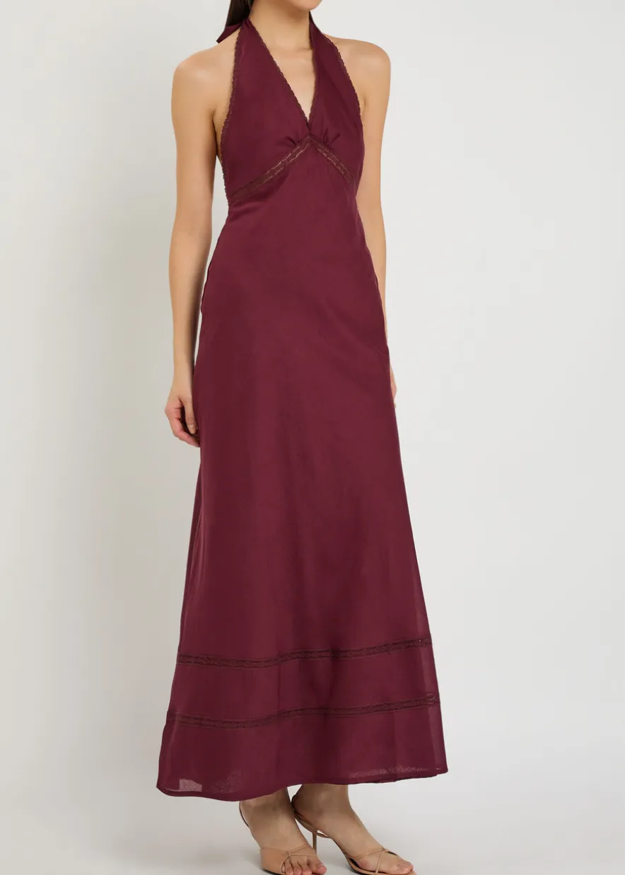 Jasmine halterneck cotton maxi dress