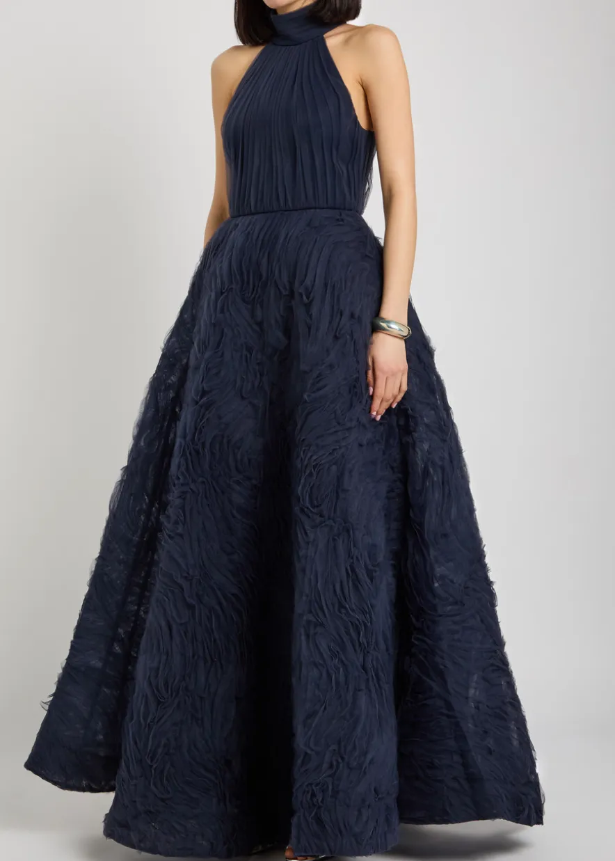 Jasmine ruffled tulle gown