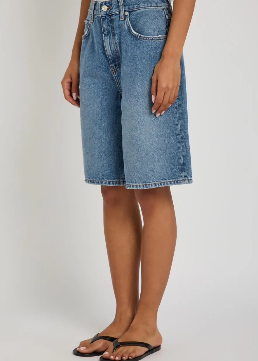 Jasper wide-leg denim shorts