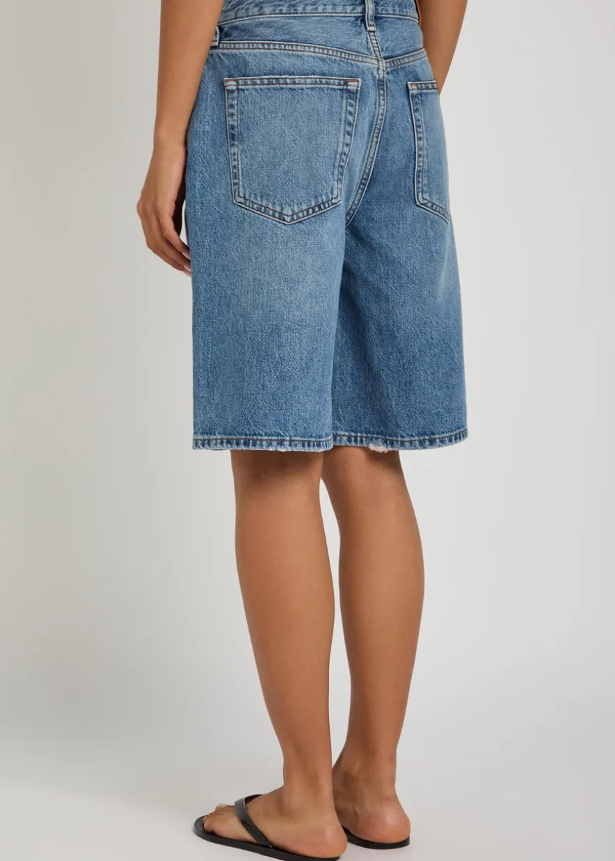 Jasper wide-leg denim shorts