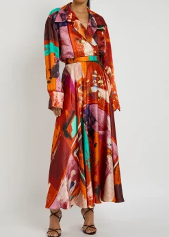 Java printed satin blouse