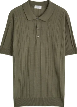 Jaxen ribbed wool polo shirt
