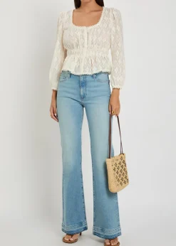 Jay embroidered cotton and silk-blend blouse