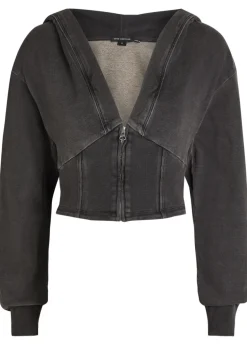 Jeanius cropped hooded cotton sweatshirt