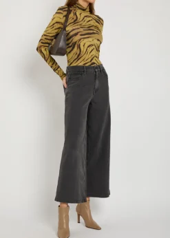 Jeanius cropped wide-leg sweatpants