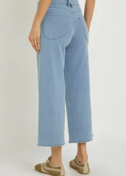 Jeanius cropped wide-leg trousers