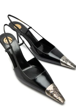 Jeanne 75 patent leather slingback pumps