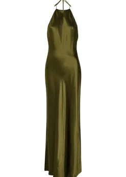 Jeany halterneck silk maxi dress