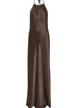 Jeany halterneck silk maxi dress