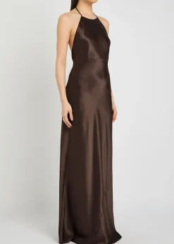 Jeany halterneck silk maxi dress