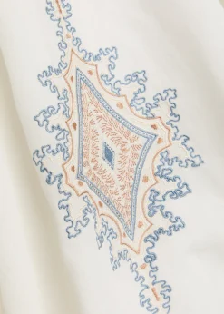 Jenna embroidered linen-blend midi kaftan dress
