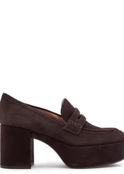 Jenna 75 platform suede pumps