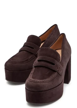 Jenna 75 platform suede pumps
