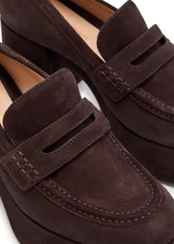 Jenna 75 platform suede pumps
