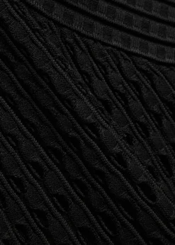 Jenna textured cut-out knit mini dress