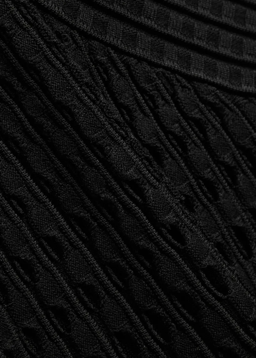 Jenna textured cut-out knit mini dress