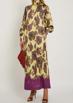 Jerry floral-jacquard woven midi dress