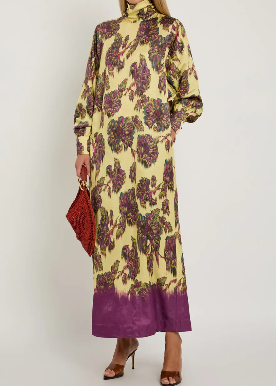 Jerry floral-jacquard woven midi dress
