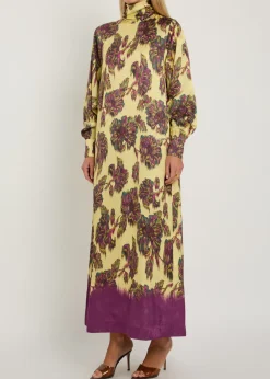 Jerry floral-jacquard woven midi dress