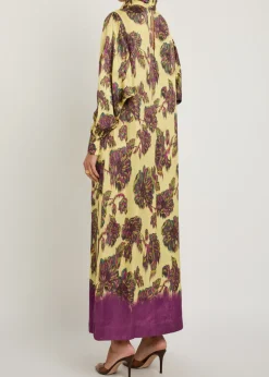 Jerry floral-jacquard woven midi dress