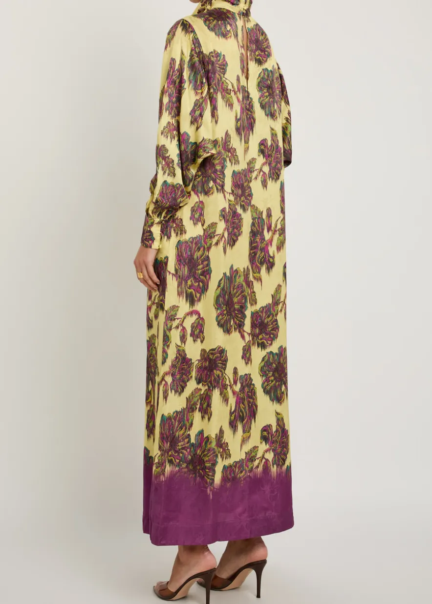 Jerry floral-jacquard woven midi dress