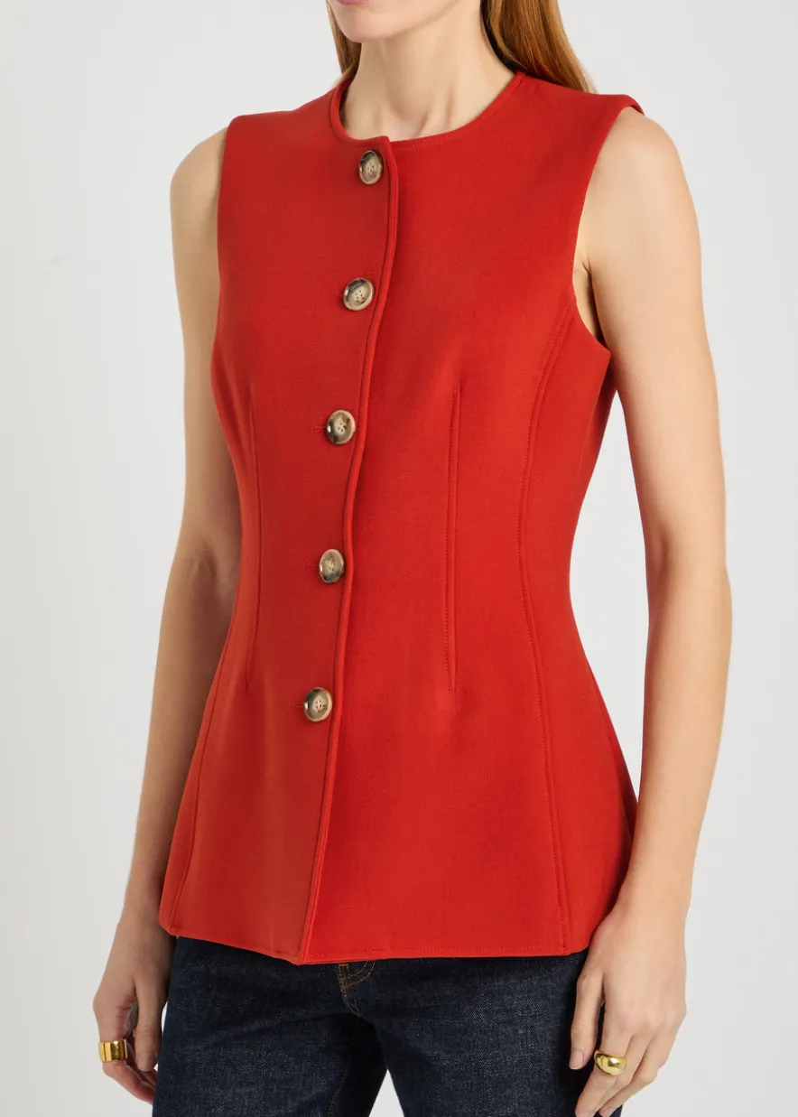 Jessup darted tailored vest