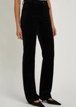 Joan straight-leg velvet trousers
