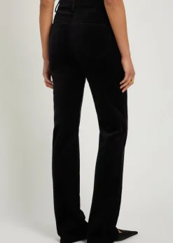 Joan straight-leg velvet trousers