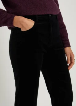 Joan straight-leg velvet trousers