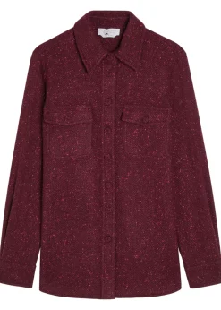 John Austin speckled wool-blend shirt