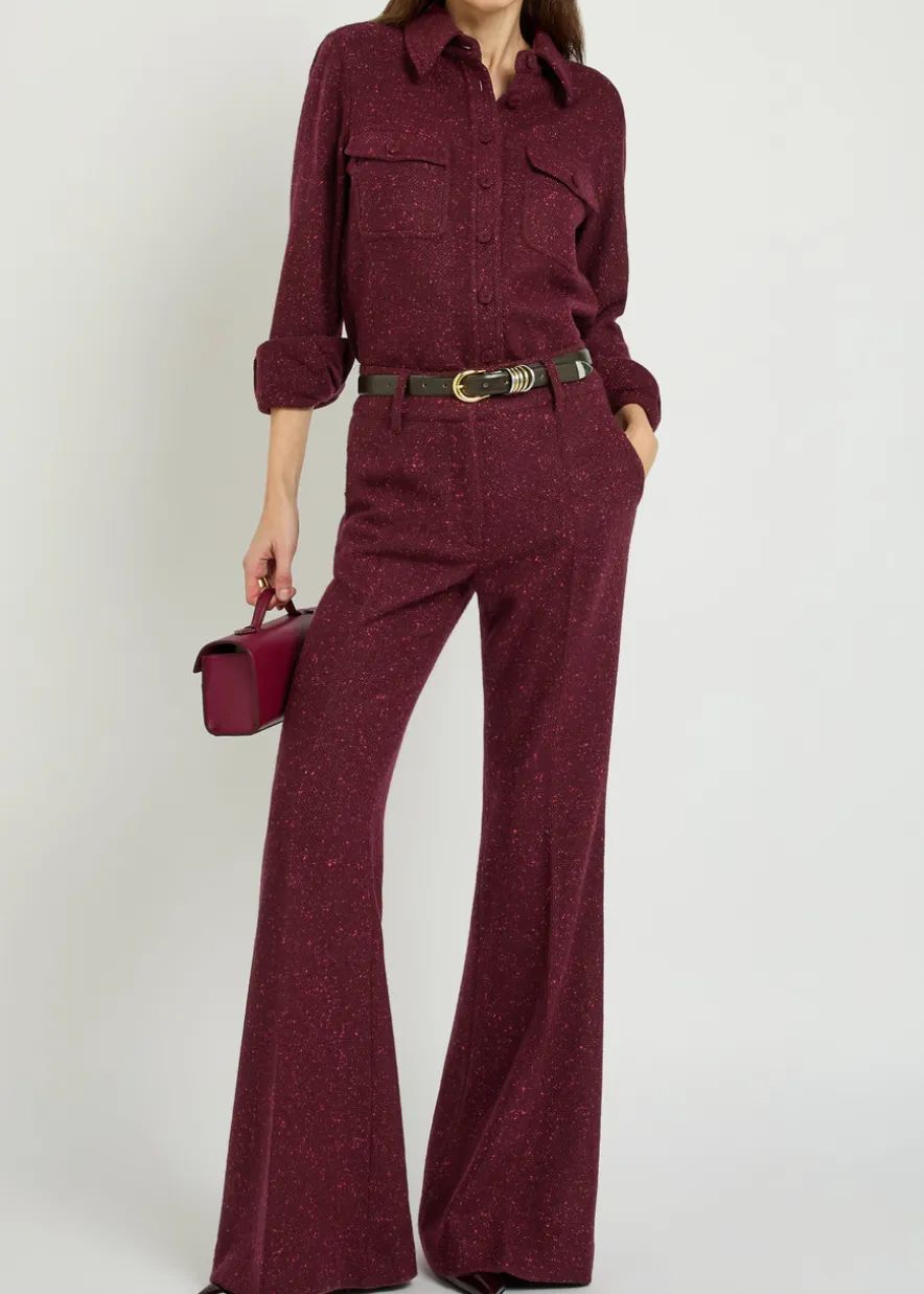 John Austin speckled wool-blend shirt