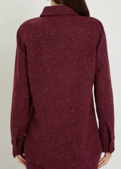 John Austin speckled wool-blend shirt