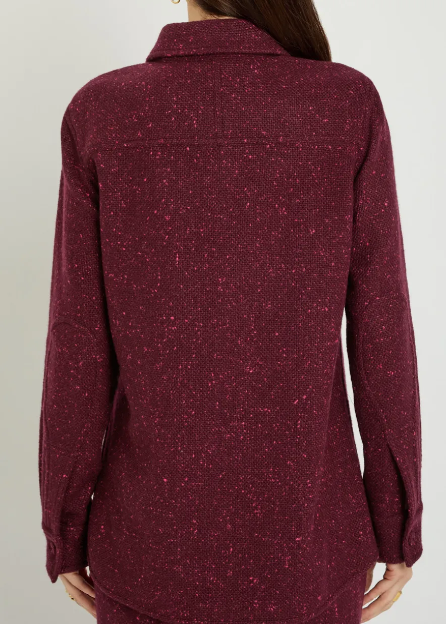 John Austin speckled wool-blend shirt