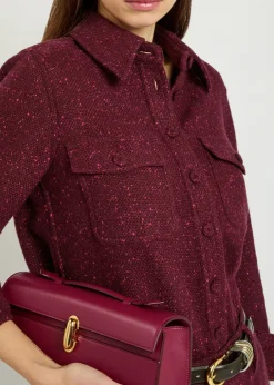 John Austin speckled wool-blend shirt
