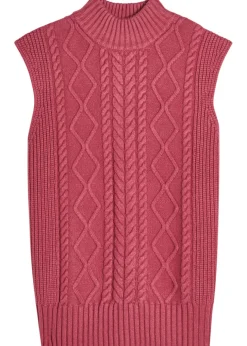 Joilette roll-neck cable-knit vest