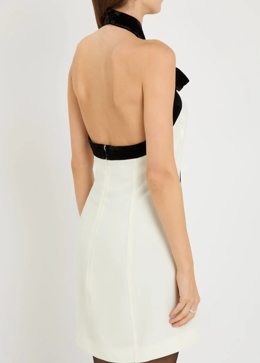 Jolie bow-embellished crepe mini dress