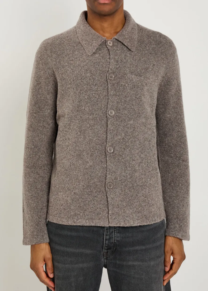 Jonas brushed wool-blend overshirt
