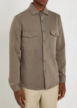 Joseph zigzag-jacquard woven overshirt