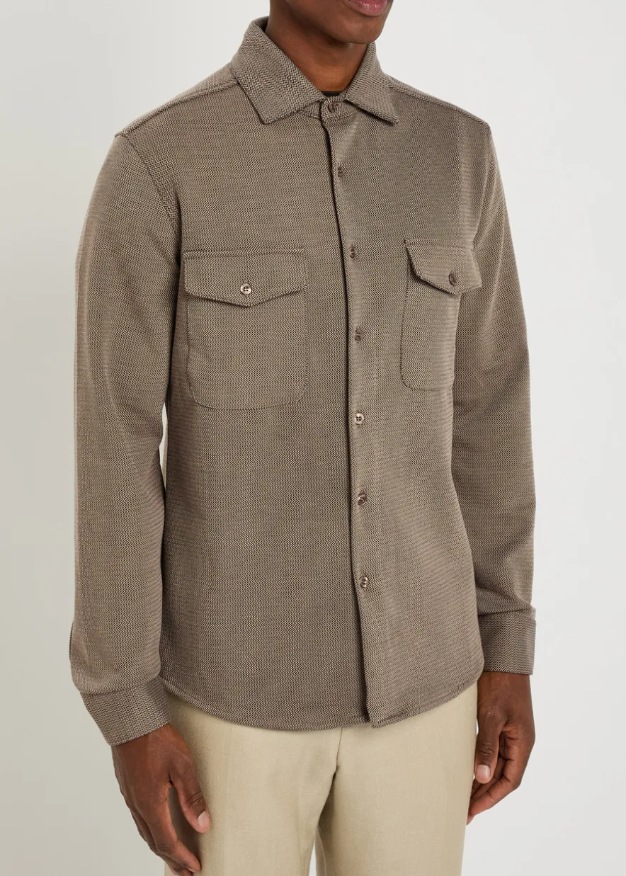 Joseph zigzag-jacquard woven overshirt