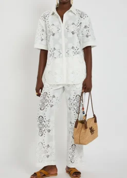 Joshua lace and embroidered trousers
