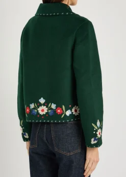 Jude floral-embroidered wool-blend jacket