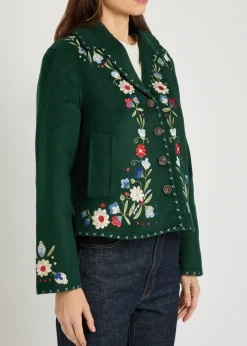 Jude floral-embroidered wool-blend jacket